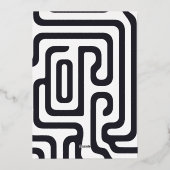 Modernes Script 3 Fotos Geometrischer Abschluss Folieneinladung (Rückseite)