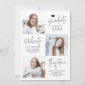 Modernes Script 4 Foto Abschluss Ankündigung (Rückseite)