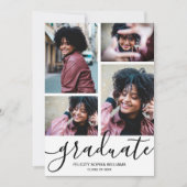 Modernes Script 4 Foto Abschluss Ankündigung (Vorderseite)