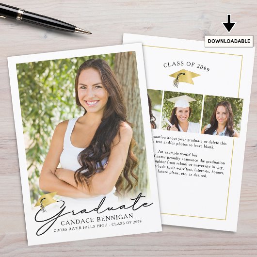 Modernes Script 4 Foto Abschluss Ankündigung