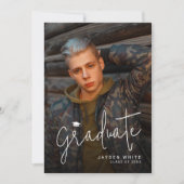 Modernes Script 4 Foto Abschluss Ankündigung (Vorderseite)