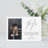 Modernes Script 4 Foto Abschluss Danke Karte (Stehend Vorderseite)