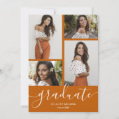 Modernes Script 4 Foto Abschluss Einladung (Vorderseite)