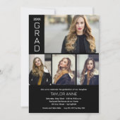 Modernes Script 4 Foto Abschluss Einladung (Vorderseite)