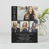 Modernes Script 4 Foto Abschluss Einladung (Stehend Vorderseite)