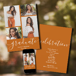 Modernes Script 4 Foto Abschluss Einladung