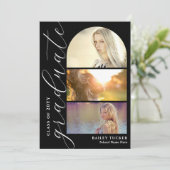 Modernes Script 4-Foto Arch Abschluss Ankündigung (Stehend Vorderseite)