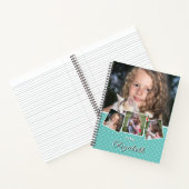 Modernes Script 4 Foto Collage Individuelle Name Notizblock (Innenseite)