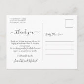 Modernes Script 4 Foto Girl Twins Baby Vielen Dank Postkarte (Rückseite)