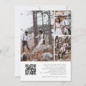 Modernes Script 4 Foto Grid QR Code Hochzeit Einladung (Rückseite)