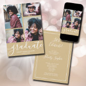 Modernes Script 4 Foto Light Gold Abschluss Ankündigung