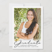 Modernes Script 5 Foto Abschluss Ankündigung (Vorderseite)