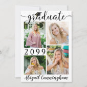 Modernes Script 5 - Fotocollage Graduate Ankündigung (Vorderseite)