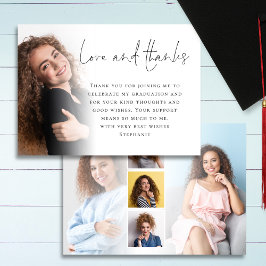 Modernes Script 6 Fotos Abschluss Liebe Dank Dankeskarte