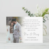 Modernes Script 6 Fotos Hochzeit Vielen Dank Karte (Stehend Vorderseite)