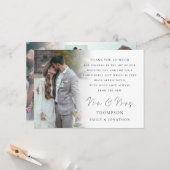 Modernes Script 6 Fotos Hochzeit Vielen Dank Karte (Vorderseite/Rückseite Beispiel)