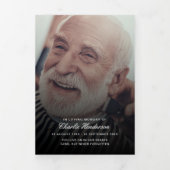 Modernes Script 8-Foto-Trifold-Beerdigungsprogramm Dreifach-gefaltete Programmkarte (Cover)