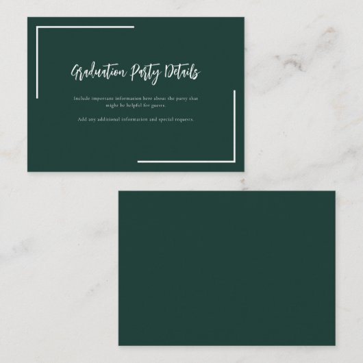 Modernes Script Abschluss 2025 Grad Party Begleitkarte (Vorne/Hinten)