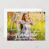 Modernes Script Abschluss Ankündigung Foto W (Vorne/Hinten)