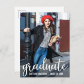 Modernes Script Abschluss Ankündigung Foto W (Vorne/Hinten)