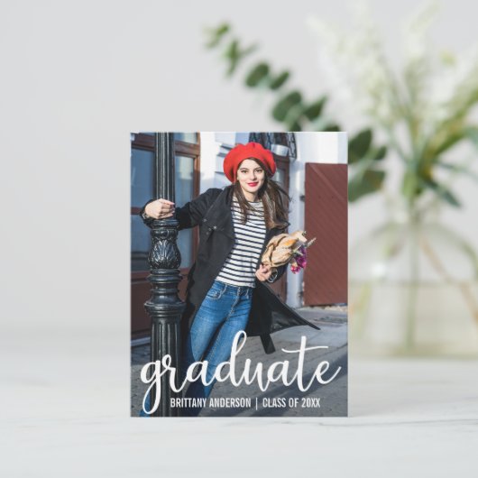 Modernes Script Abschluss Ankündigung Foto W (Stehend Vorderseite)