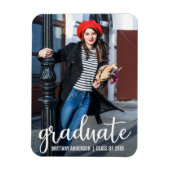 Modernes Script Abschluss Ankündigung Foto W Magnet (Vertikal)