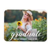 Modernes Script Abschluss Ankündigung Foto WS Magnet (Horizontal)