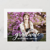 Modernes Script Abschluss Foto Ankündigung Wt (Vorne/Hinten)