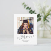 Modernes Script Abschluss Foto Vielen Dank Postkarte (Stehend Vorderseite)