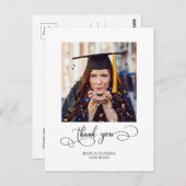 Modernes Script Abschluss Foto Vielen Dank Postkarte (Vorne/Hinten)