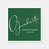 Modernes Script Abschluss Green Serviette (Vorderseite)