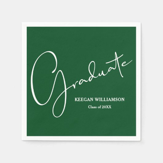 Modernes Script Abschluss Green Serviette (Vorderseite)