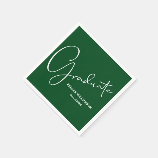 Modernes Script Abschluss Green Serviette (Ecke)