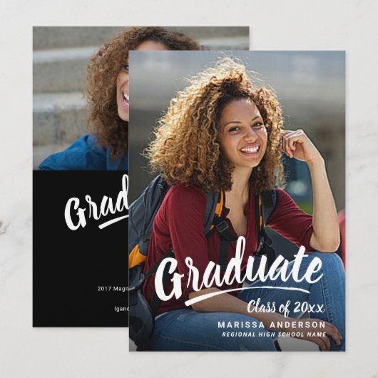 Modernes Script-Abschluss-Party mit zweiseitigem F Ankündigung (Vorne/Hinten)