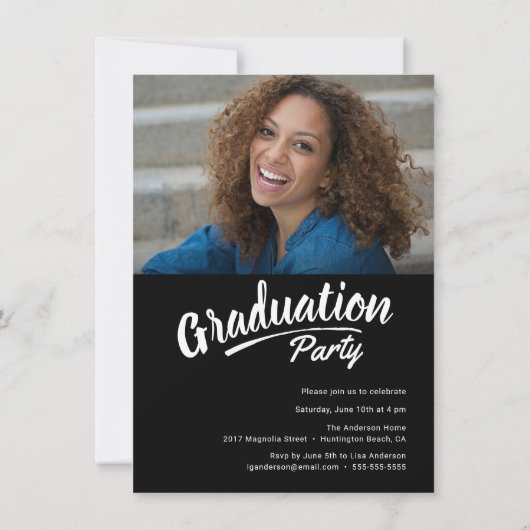 Modernes Script-Abschluss-Party mit zweiseitigem F Ankündigung (Rückseite)