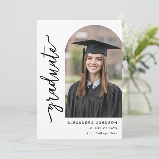 Modernes Script Arch Foto Ankündigung (Stehend Vorderseite)