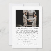 Modernes Script Arch Foto Hochzeit Danke Karte (Rückseite)