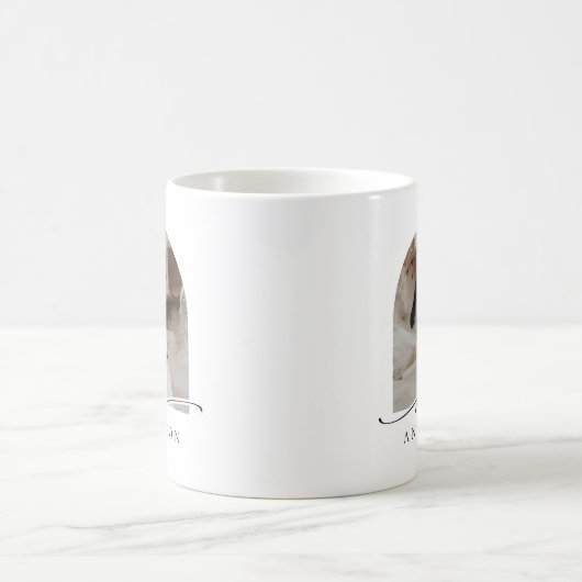 Modernes Script Arch Foto Mrs Bride Gift Kaffeetasse (Mittel)