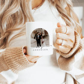 Modernes Script Arch Foto Mrs Bride Gift Kaffeetasse