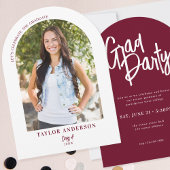 Modernes Script Arch Foto Roter Grad Party Einladung