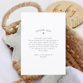 Modernes Script Baby 4 Foto Collage Dankeskarte