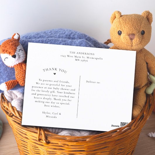 Modernes Script Baby 4 Foto Collage Postkarte