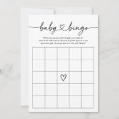 Modernes Script Baby Bingo Baby Showspiel Einladung (Vorderseite)