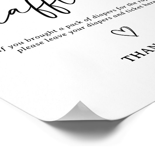 Modernes Script-Baby-Duschabwaschmaschine-Raffelze Poster (Ecke)