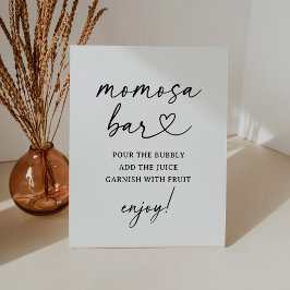 Modernes Script Baby Dusche Momosa Bar Sign Sockelschild