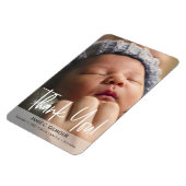 Modernes Script Baby Foto Geburtsankündigung Magnet (Linke Seite)