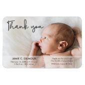 Modernes Script Baby Foto Vielen Dank Magnet (Horizontal)