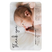 Modernes Script Baby Foto Vielen Dank Magnet (Vertikal)