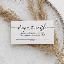 Modernes Script Baby Shooter-Windeln-Raffle-Ticket