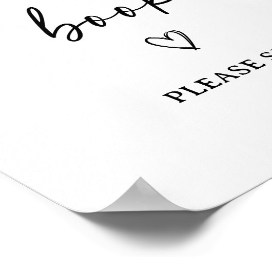 Modernes Script Baby Shooting Guest Book Sign Poster (Ecke)